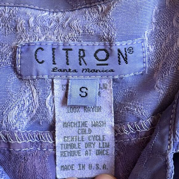 VTG Citron Santa Monica Women's Small Purple Patchwork Design Boho Blouse Top - Picture 11 of 14